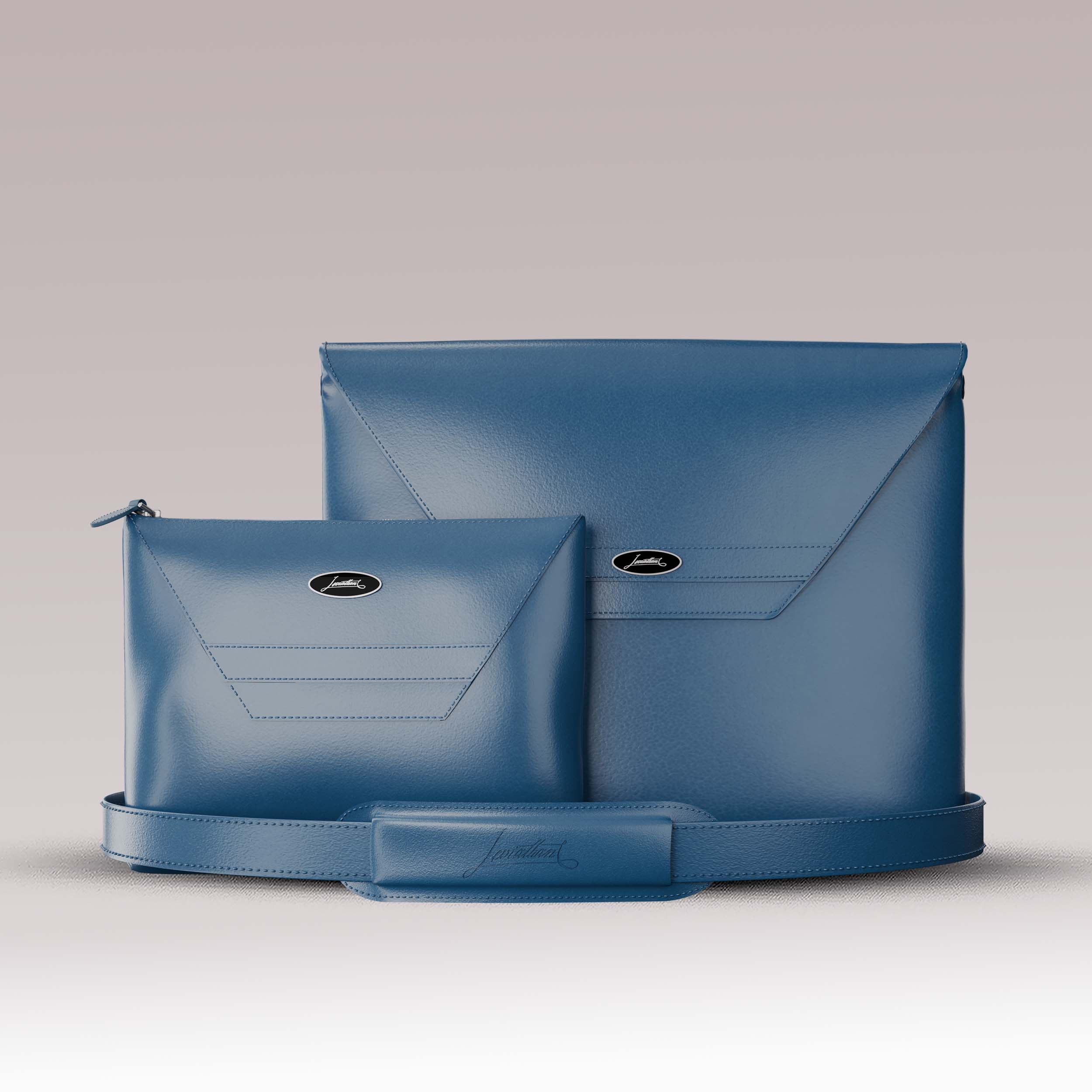 Tallit and Tefillin Set Soft Leather - Blue