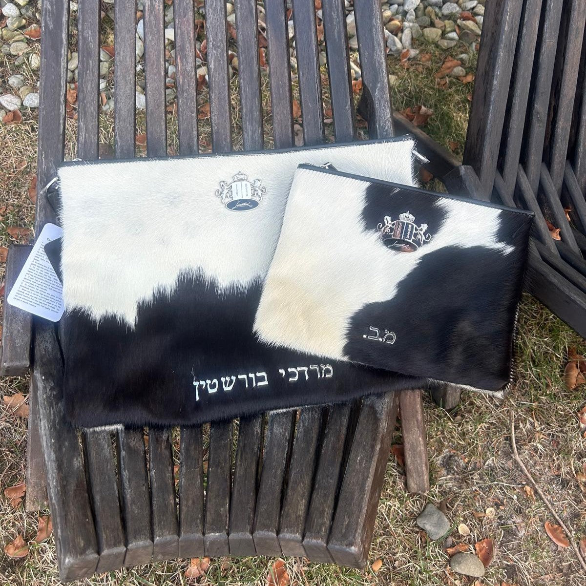 Tallit and Tefillin Set Fur - Black and White