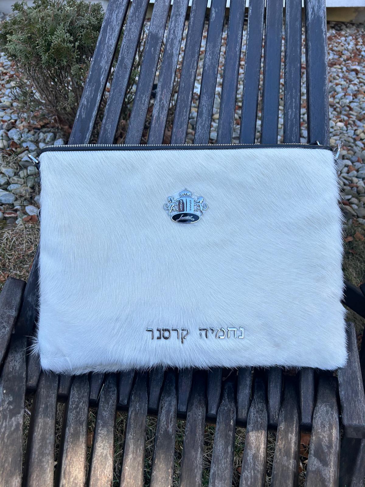 Tallit and Tefillin Set Fur - White - Crown Collection