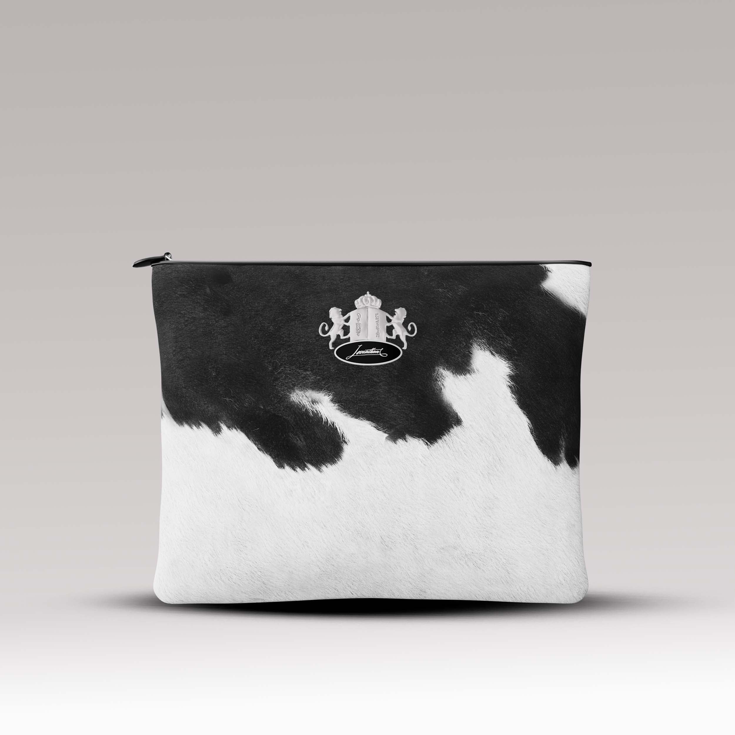 Tallit and Tefillin Set Fur - Black and White - Crown Collection