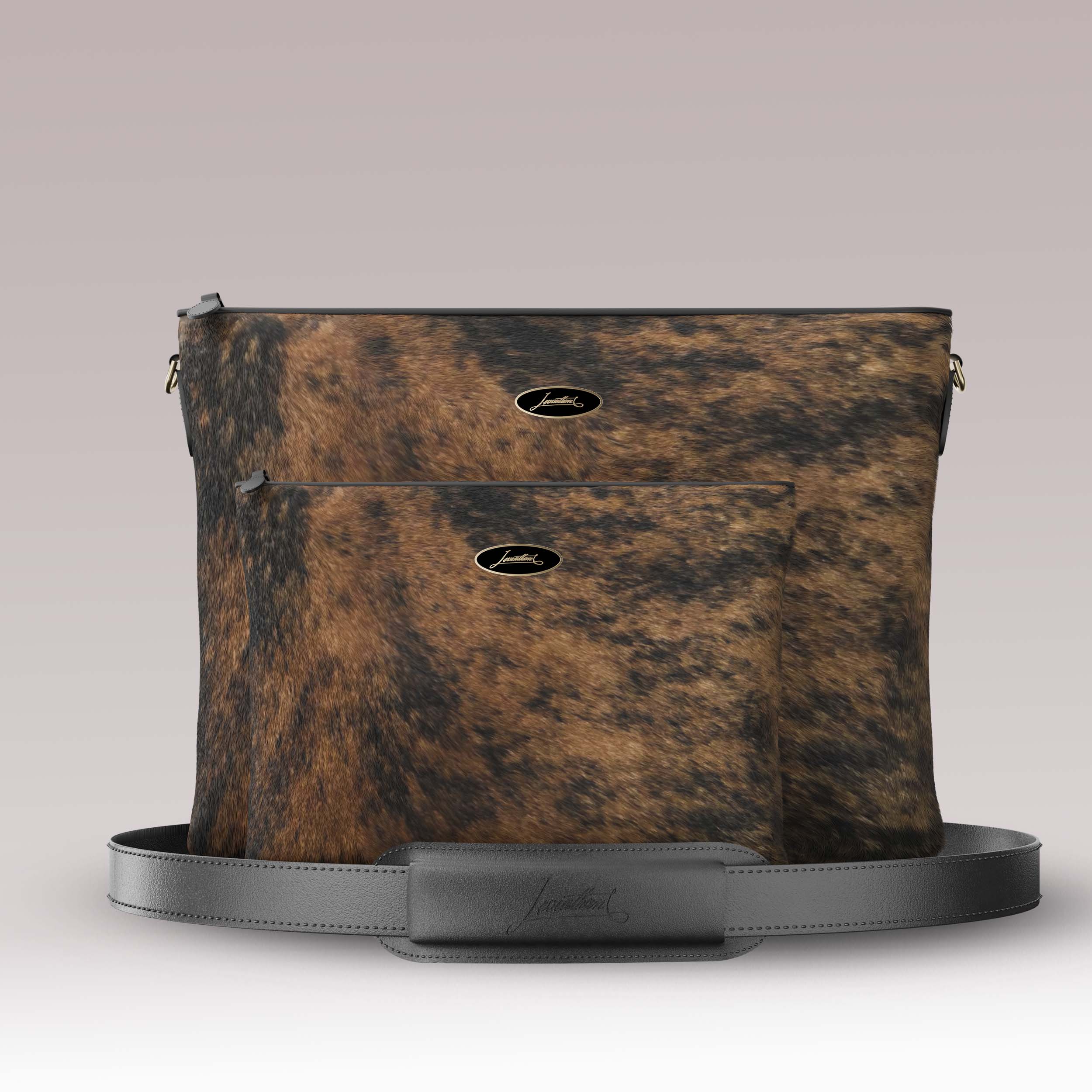 Tallit and Tefillin Set Fur - Brindle Tiger Cowhide
