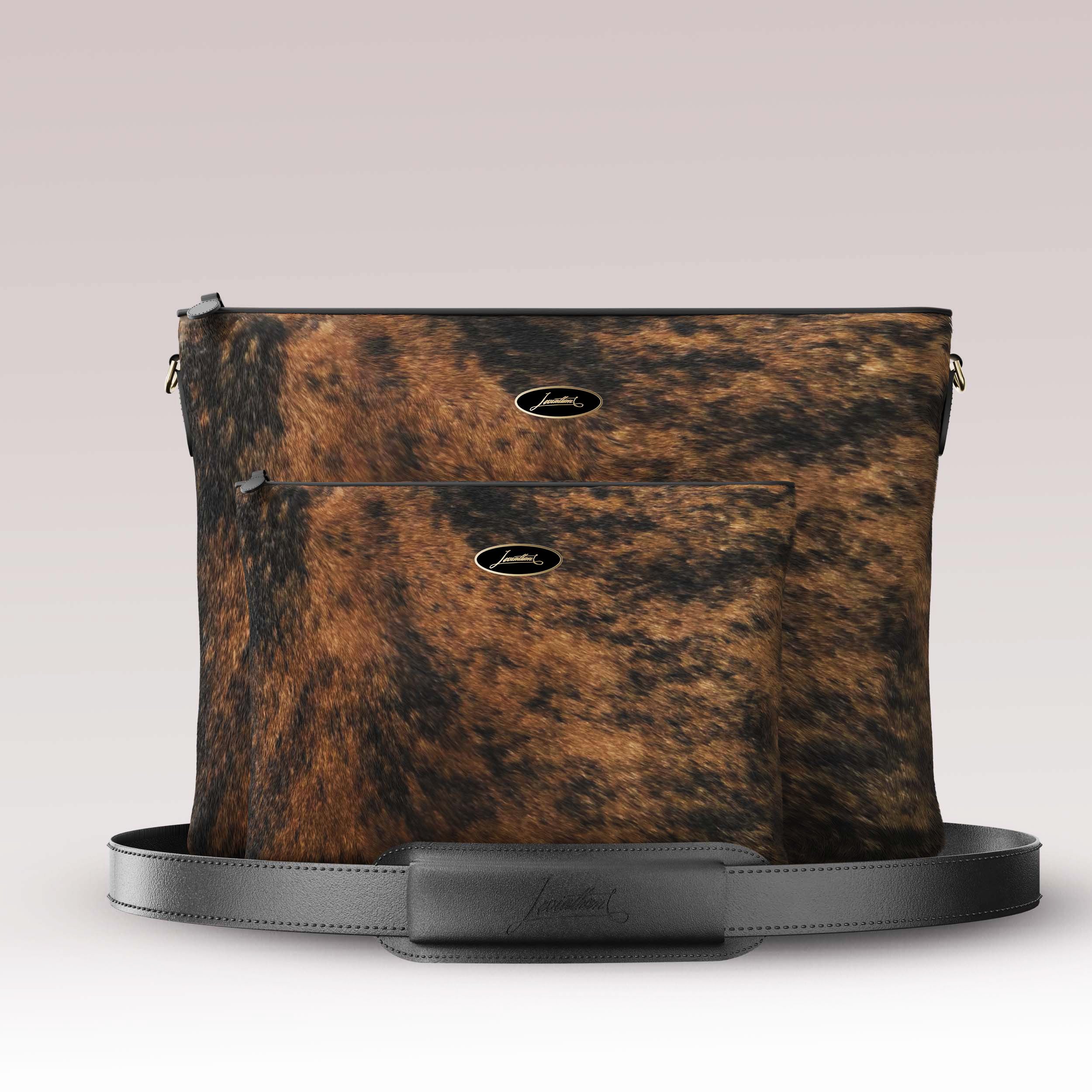 Tallit and Tefillin Set Fur - Brindle Tiger Cowhide