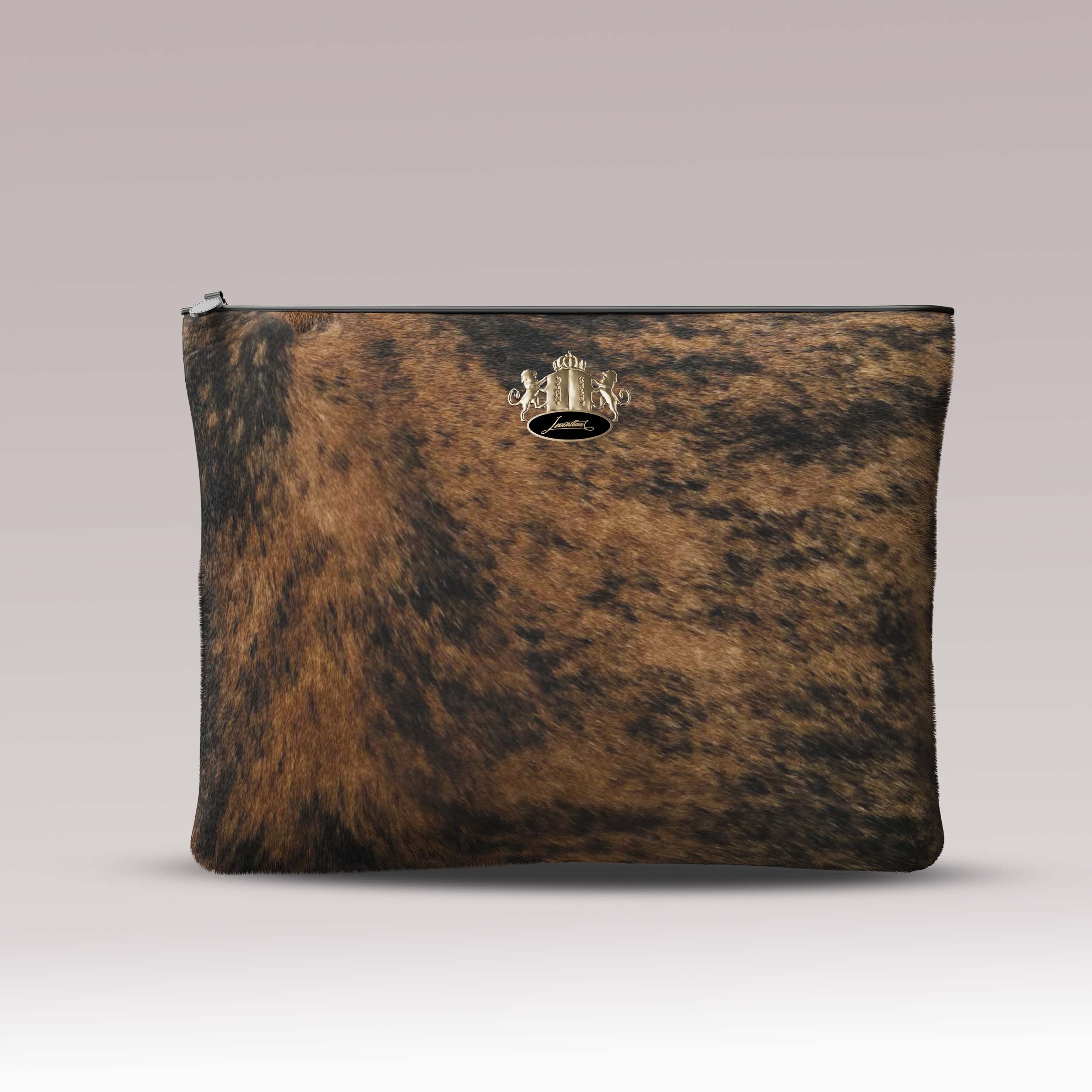 Shabbat Tallit Bag Fur - Brindle Tiger Cowhide - Crown Collection
