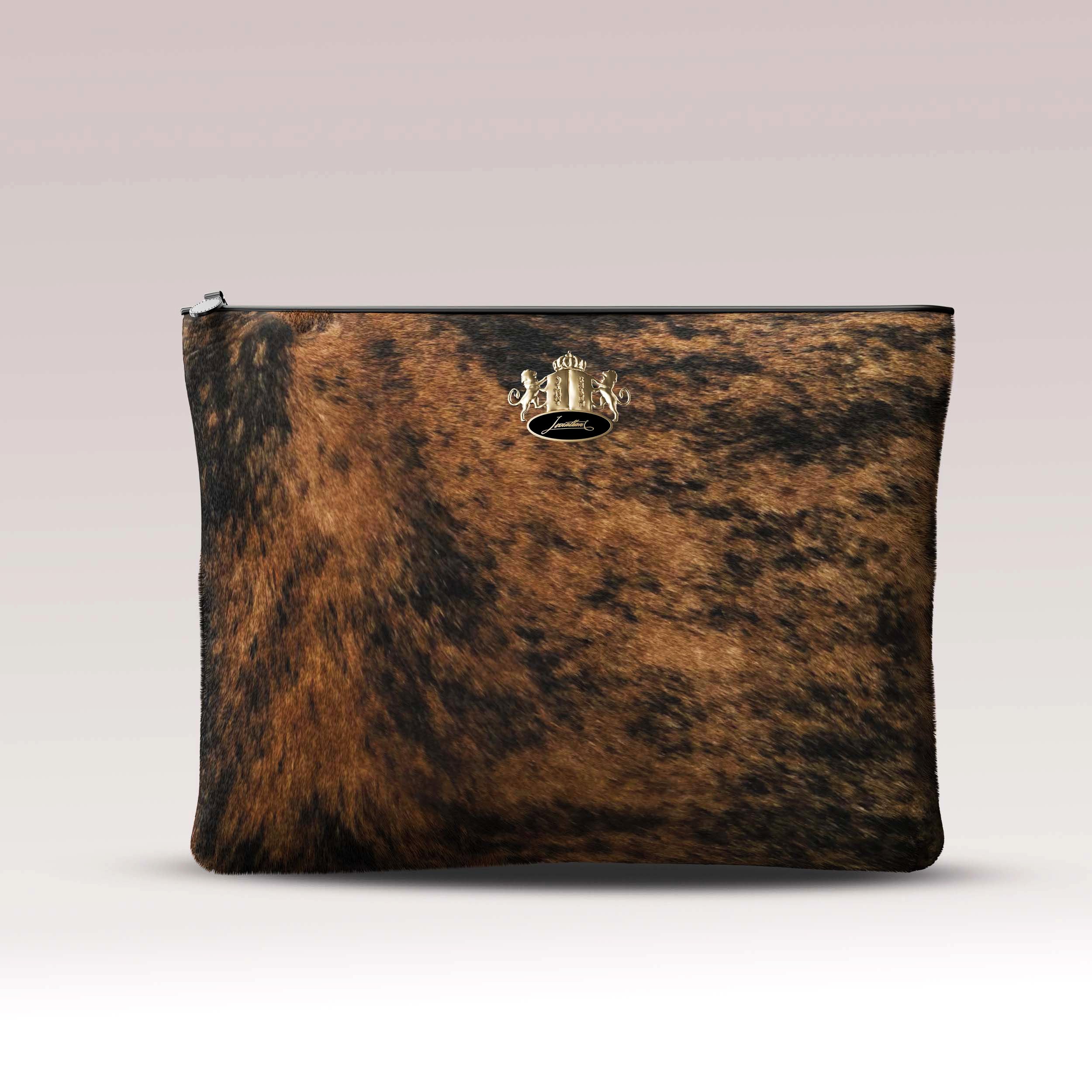 Shabbat Tallit Bag Fur - Brindle Tiger Cowhide - Crown Collection