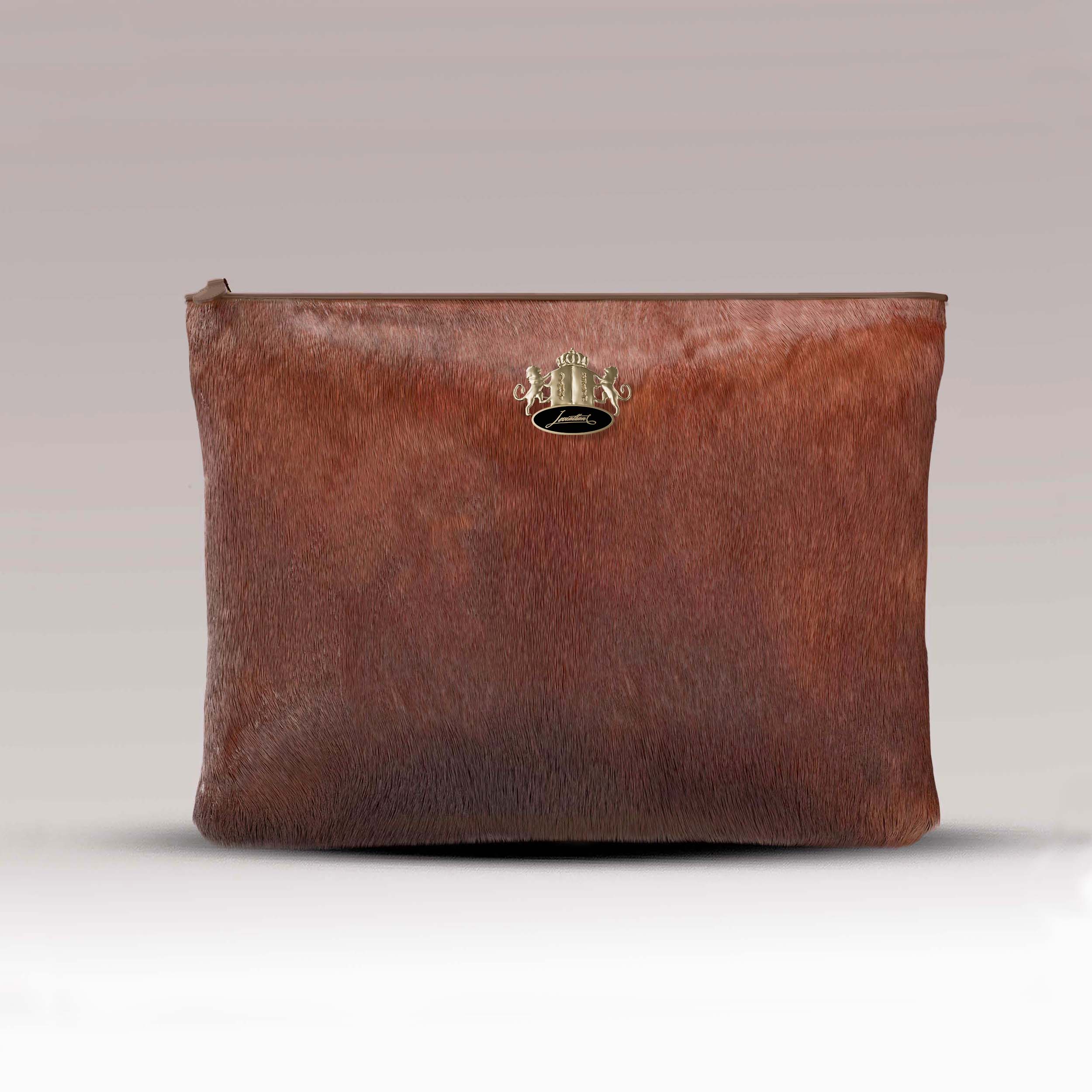 Shabbat Tallit Bag Fur - Red Heifer Cowhide - Crown Collection