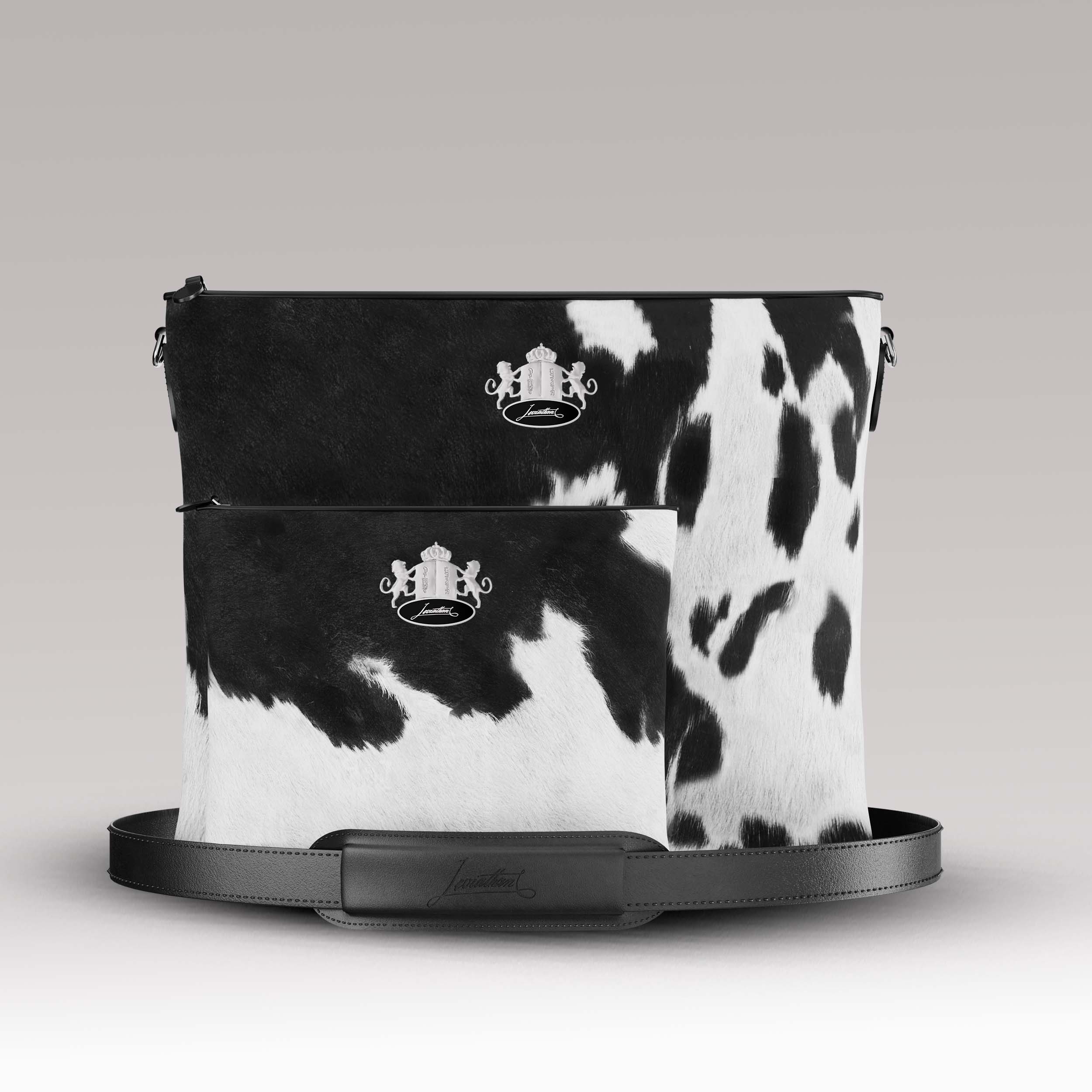 Tallit and Tefillin Set Fur - Black and White - Crown Collection