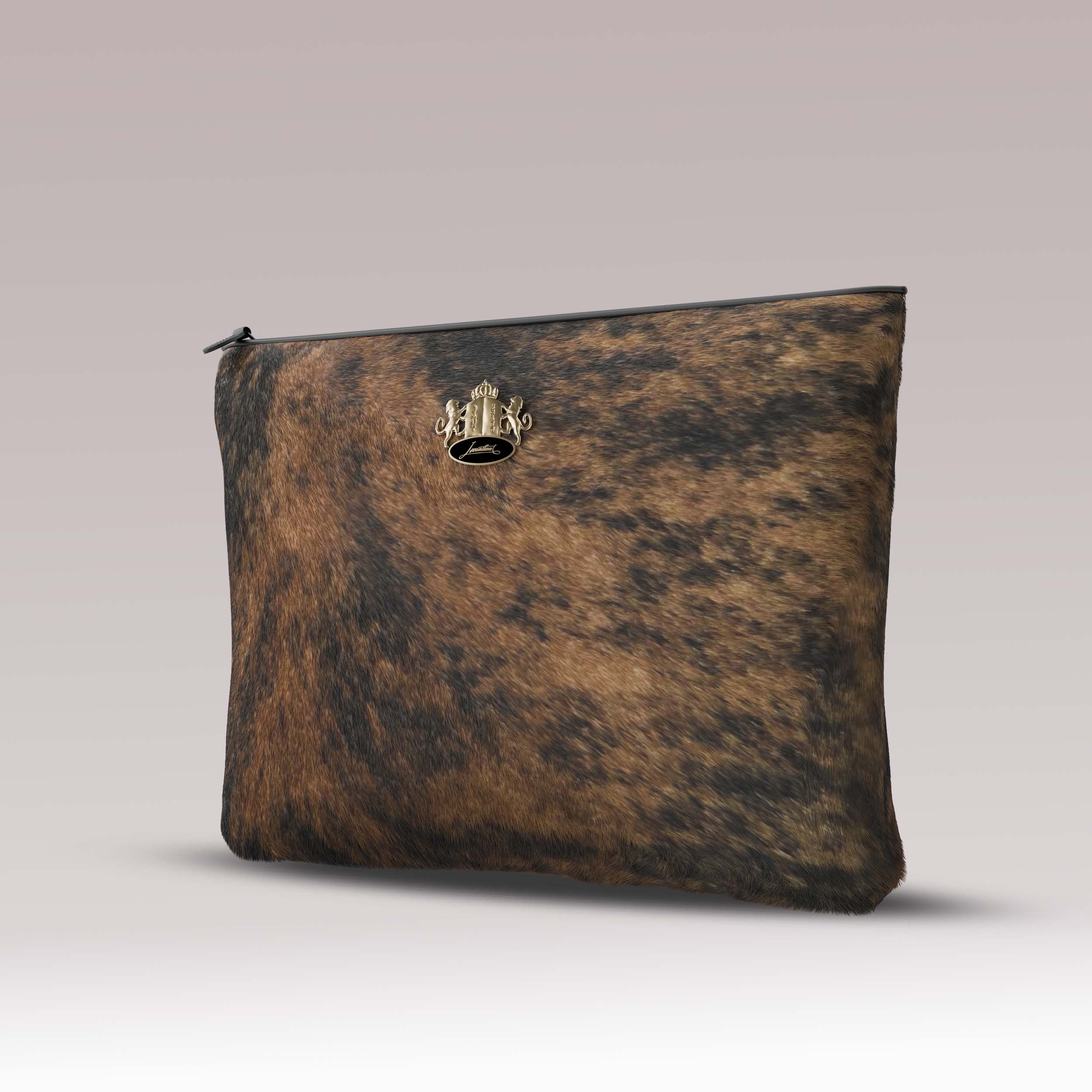 Shabbat Tallit Bag Fur - Brindle Tiger Cowhide - Crown Collection