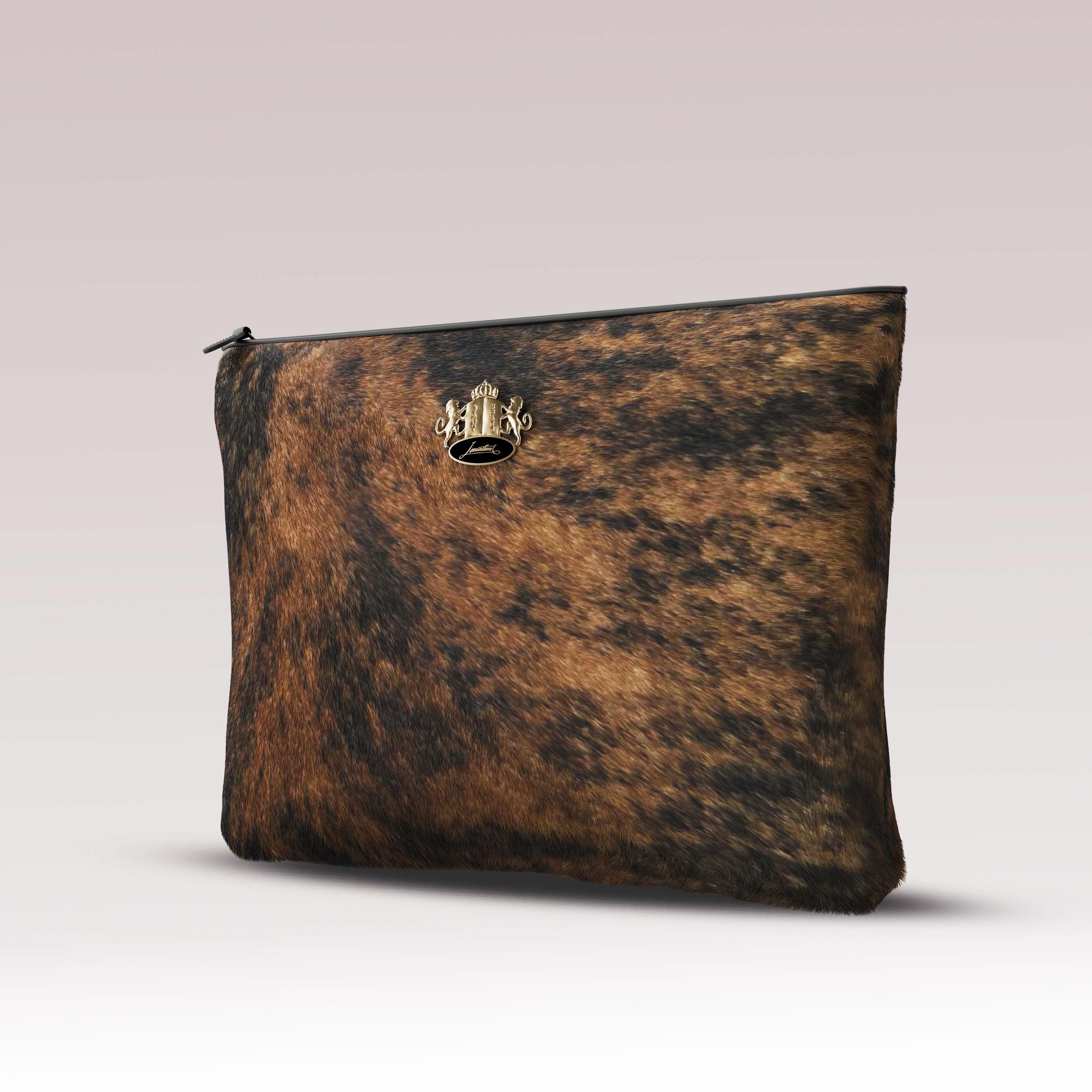 Shabbat Tallit Bag Fur - Brindle Tiger Cowhide - Crown Collection