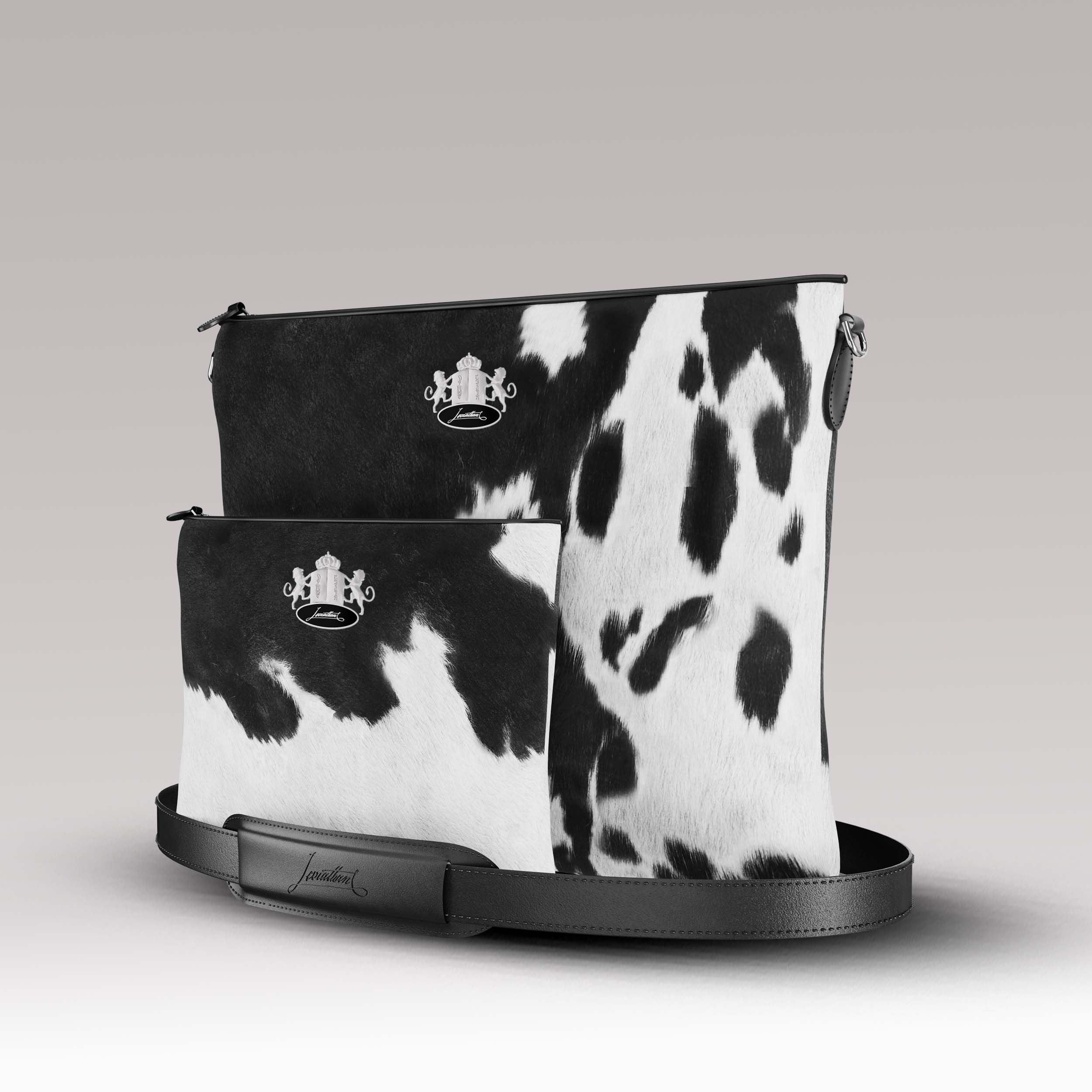 Tallit and Tefillin Set Fur - Black and White - Crown Collection